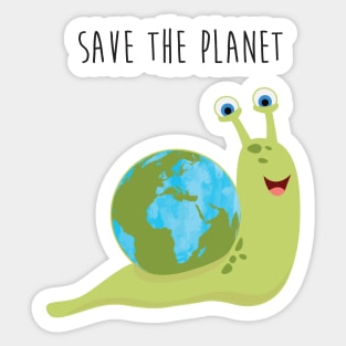 Save the Planet - Happy Earth Day - Snail and his Earth House Sticker